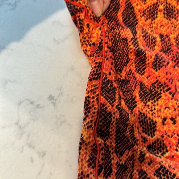 Nike orange black cutout snake print swimsuit swim meet PE class classic style - Picture 5 of 12